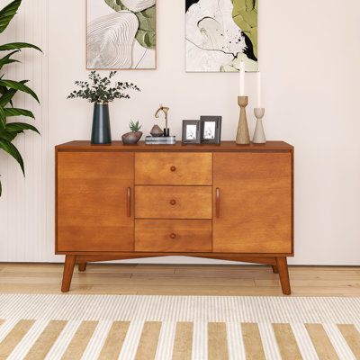 Buffet en bois avec 2 portes et 3 tiroirs