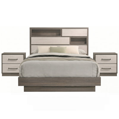 Ashby Grey Oak/Almond Queen 3-Piece Bedroom Set