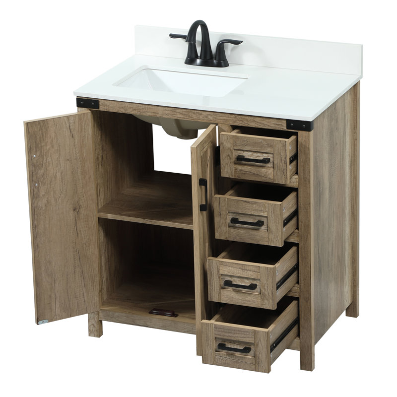 Ensemble de meuble-lavabo simple 32 po Slayton, Brun