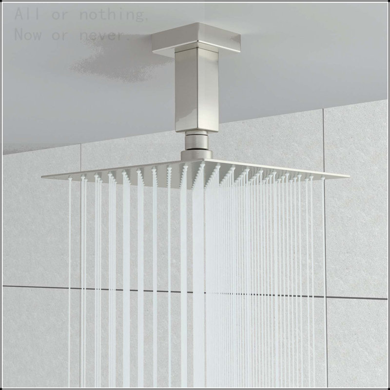 Bras de douche 3 po avec bride, nickel brossé