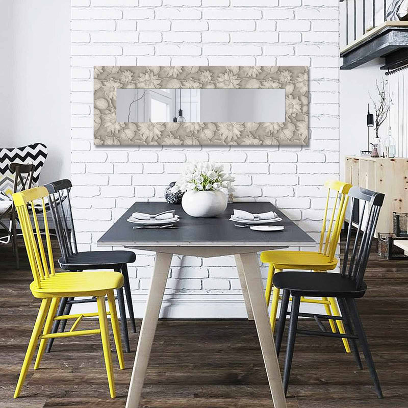 Élégant miroir décoratif avec cadre en bois, 15,7 x 47,2 pouces | 100% toile sur panneau de fibres à densité moyenne, épaisseur: 0,12 pouce | Taille réelle du miroir: 7,9 po x 39,4 po | Décoration murale élégante pour le salon, la chambre à coucher et le vestibule