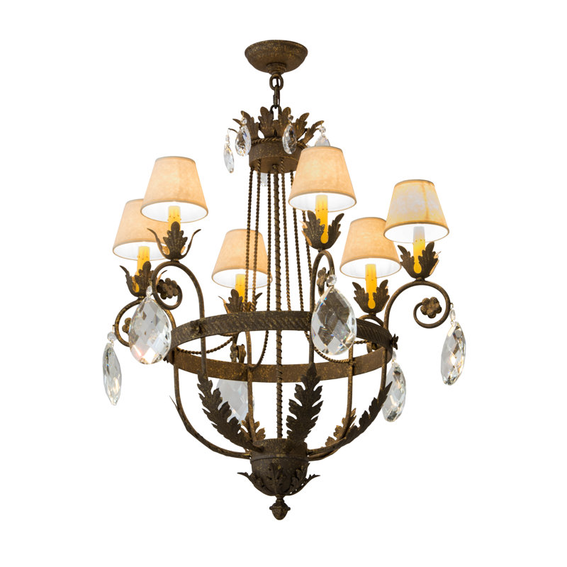 Lustre empire unique à 6 lumières avec accents de cristal