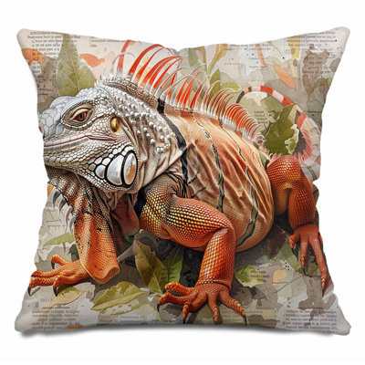 Coussin décoratif réversible en mélange de coton Iguana
