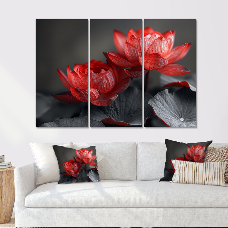 Ensemble de salon Rosso - Lotus, Métal métal, H 32 po x l 48 po x P 1 po
