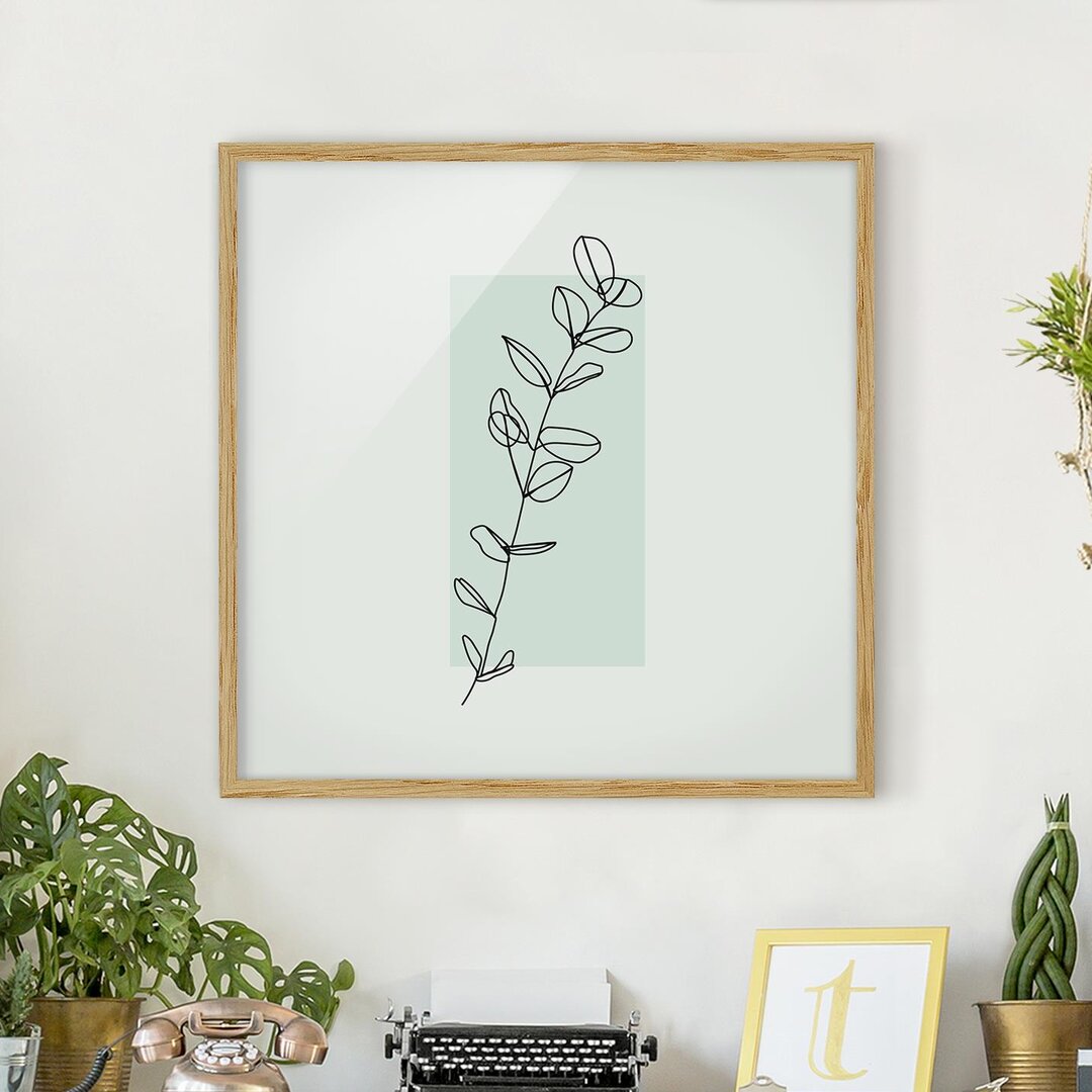 Gerahmtes Poster Branch Geometry Square Line Art