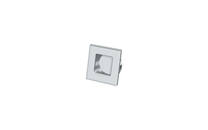 Deltana FPS234U3-UNL Flush Pull, Square, HD, 2-3/4" x 2-3/4", Solid Brass in Unlacquered Brass, Polished Chrome