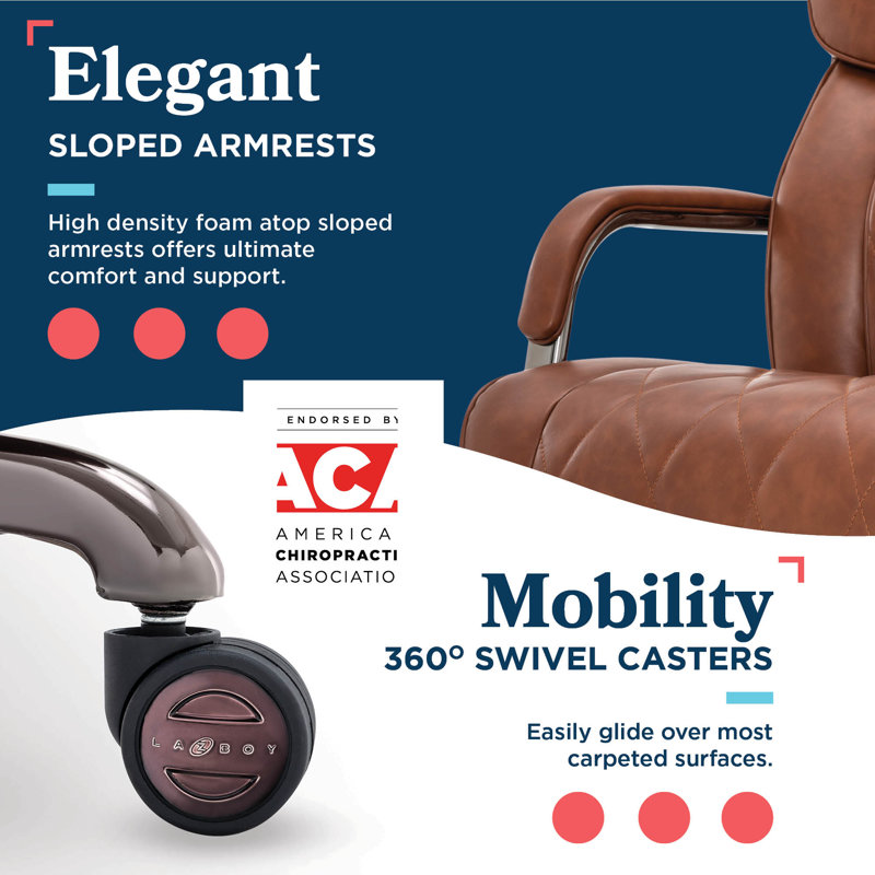Symphony Swivel Executive Chair, Graphite, Cognac