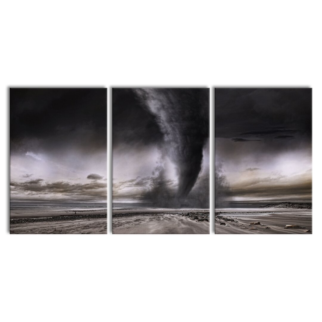 3-tlg. Leinwandbilder-Set Dramatic Tornado