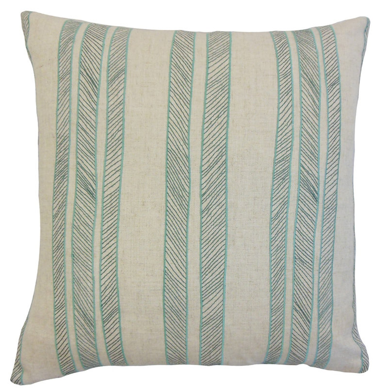 Taie décorative Drum Stripes, Européen, Indigo
