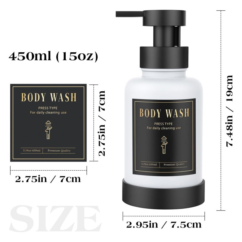 Ensemble de distributeur de savon noir et blanc