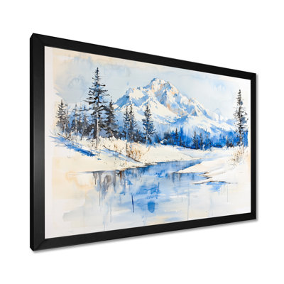 «Snowy Mountain Landscape In Winter II - Winter Landscape», reproduction d'art mural