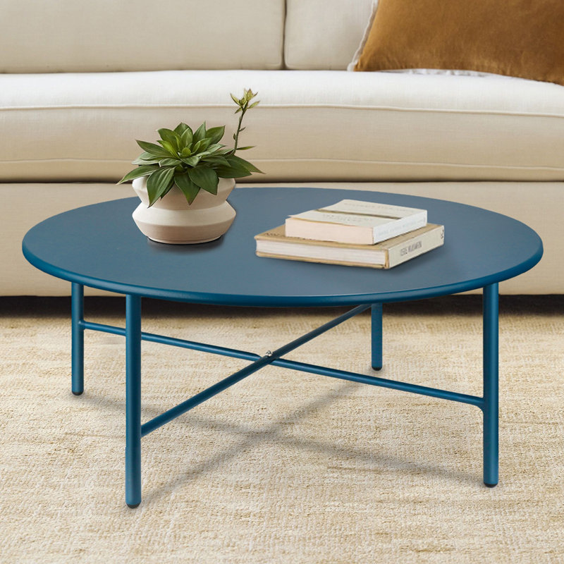 Callianna Single Coffee Table, Blue, 13.4" H x 27.5" L x 27.5" W