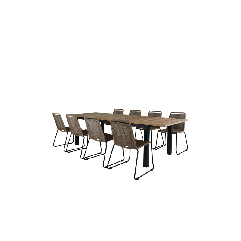 Bueford 8 - Person Dining Set, Latte