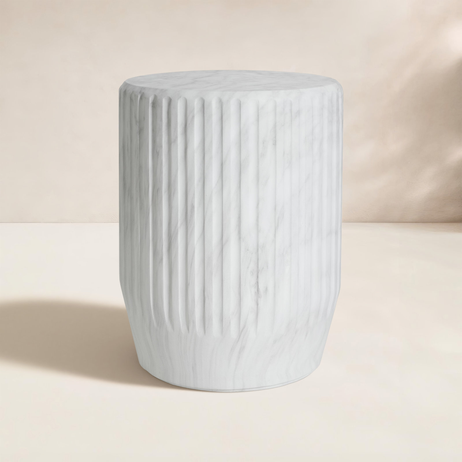 16" Patio Side Table, White