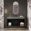 Meuble-lavabo flottant contemporain simple 39,4 po avec comptoir en faux marbre, lavabo en céramique et 2 tiroirs en bois massif multicouches