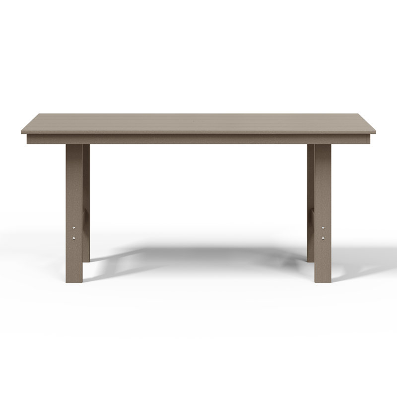 34x66 Rectangular Patio Dining Table, Weathered Wood
