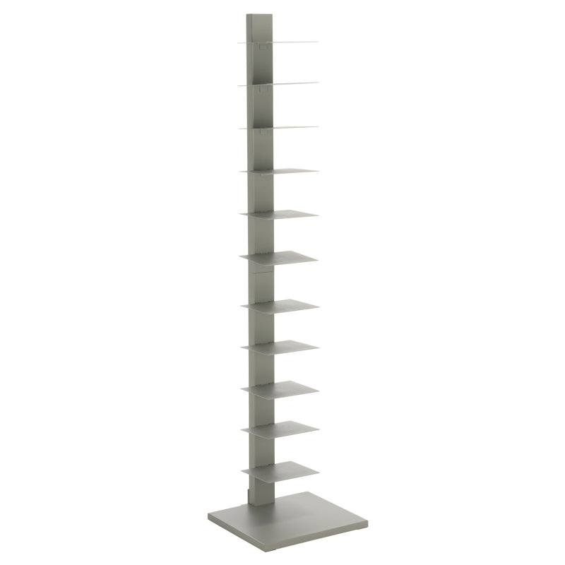 St Catherine Bookcase, Gray, (11 Shelves) 65.25" H x 15.75" W x 16" D