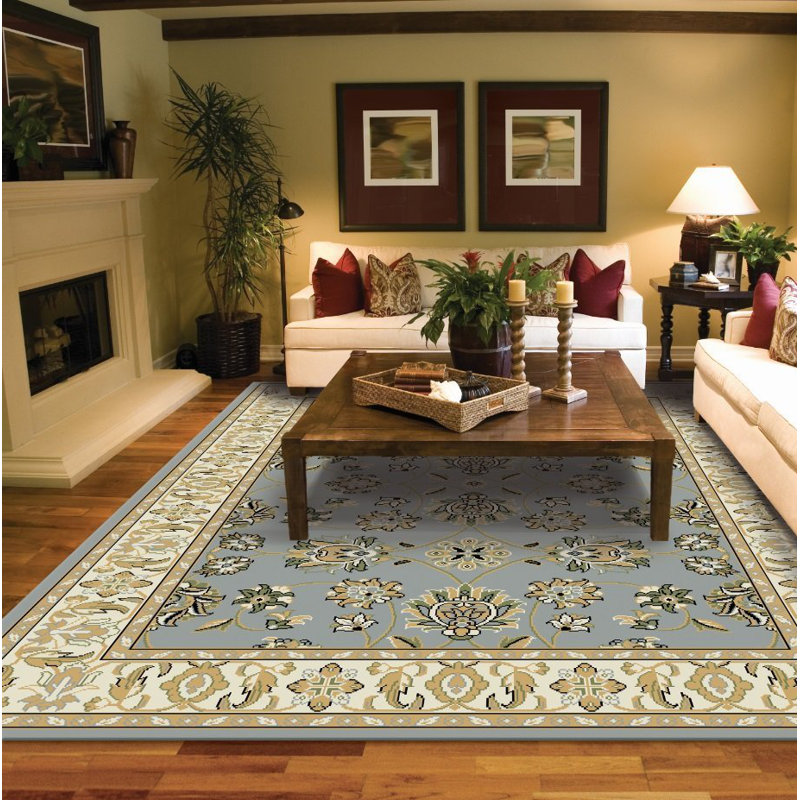 Tapis gris / olive Fanelli, Rectangle 8 pi x 10 pi