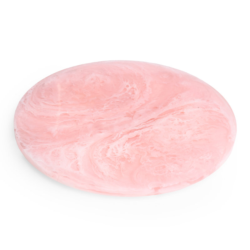 Islas Resin Footed Platter , 3" H x 14" W x 14" D, Pink