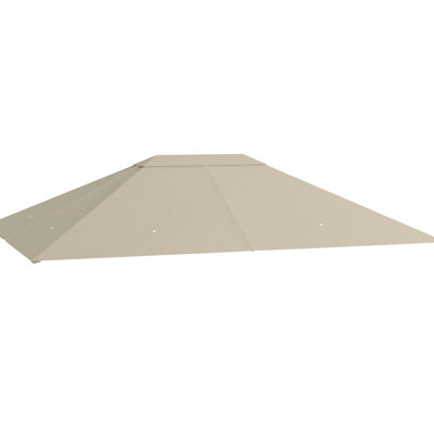Uv30+ Protected 10' X 13' Gazebo Canopy Replacement, Khaki With Ventilation And Drains - Cover Water Drainage