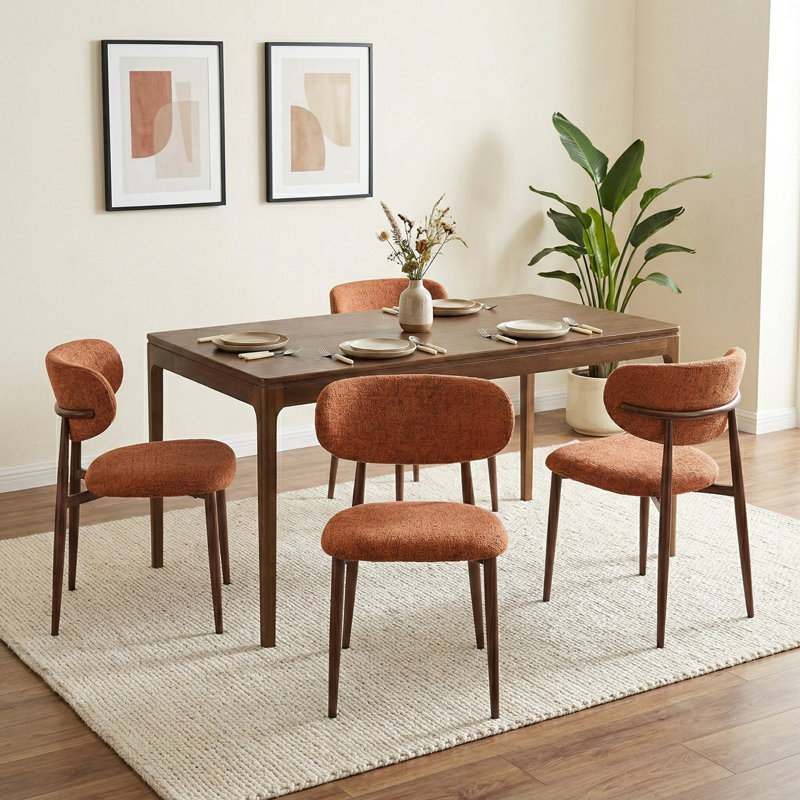 Almos Set of 4 Dining Chairs, Burnt Orange