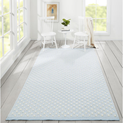 Langdon Wool Geometric Area Rug in Blue
