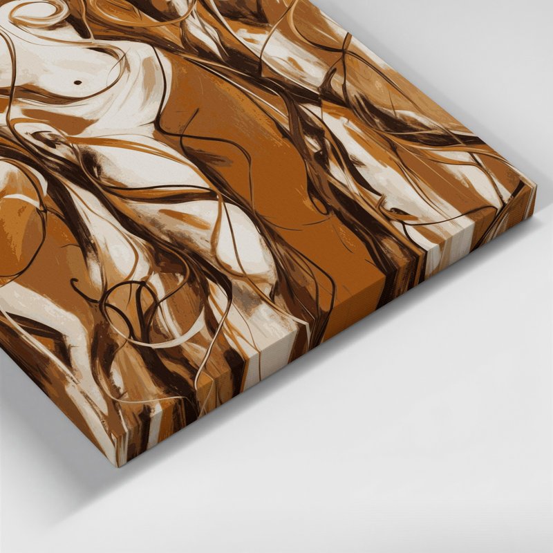 Art abstrait abstrait sur toile brune, H 32 po x l 32 po