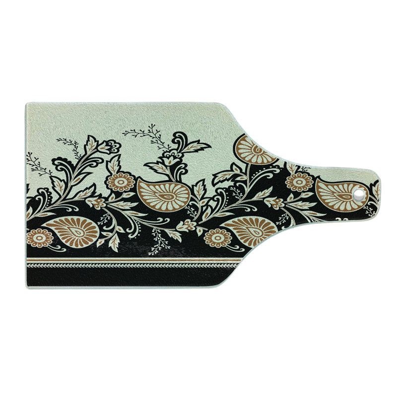 Planche à découper en verre trempé à motif floral Ambesonne