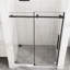 Porte de douche coulissante à largeur réglable de 44 à 48 po, verre trempé transparent de 6 mm, technologie anti-éclaboussures, conception moderne pour porte de salle de bain en verre avec roulettes en acier inoxydable de 1/4 po (6 mm), finition noir mat