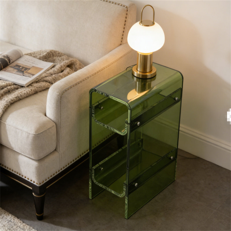 8.7''  Narrow Acrylic Side Table, Green