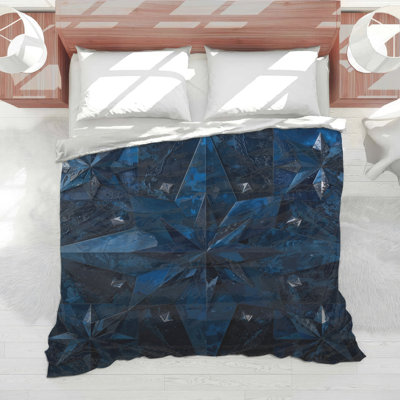 Blue Geometric Star Comforter