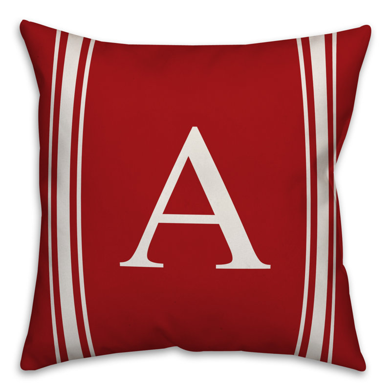 Striped Throw Pillow, O, Red