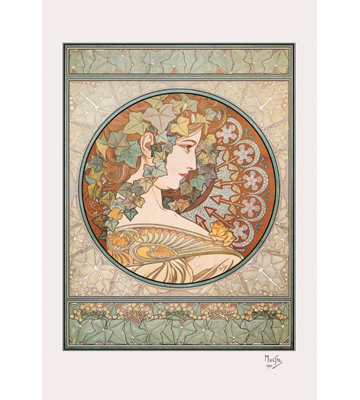 « laurel » par mucha par alphonse mucha, reproduction d’art sur toile tendue