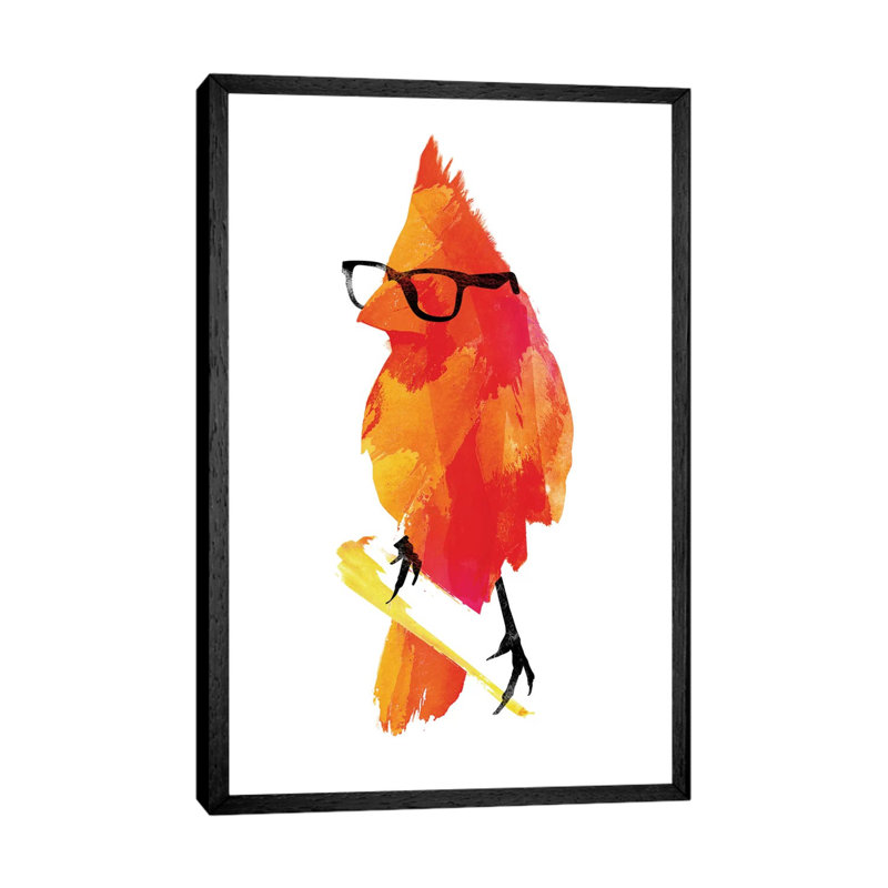 Punk Bird by Robert Farkas - Print on Canvas, 66.04 cm H x 45.72 cm W, Black Framed Canvas