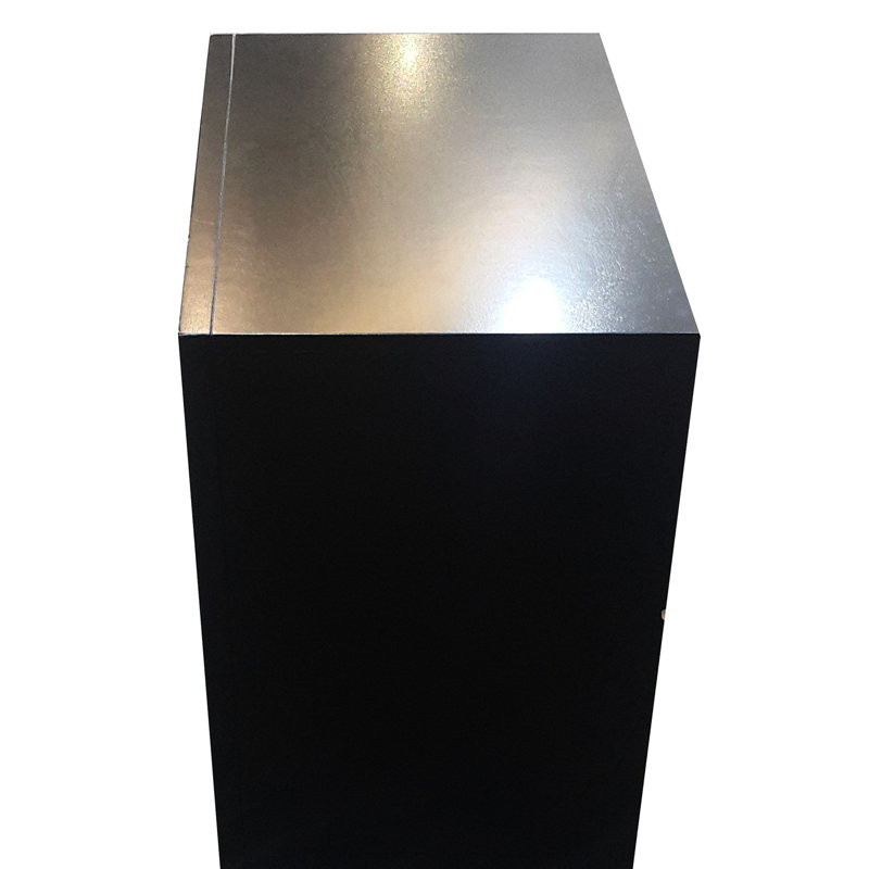 Table de chevet pour chambre à coucher en noir avec 2 tiroirs et 1 plateau pratique en bois pour un environnement paisible
