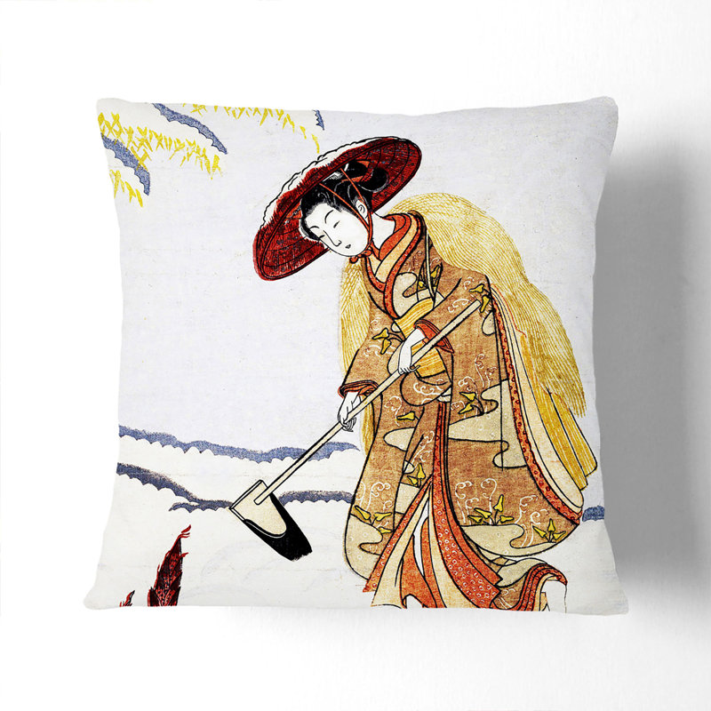 Digging Bamboo Shoots Square Throw Cushion, Stone, 55cm H x 55cm W x 20cm D