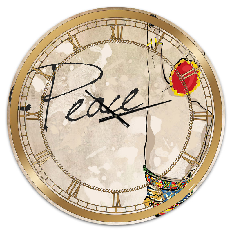 Horloge murale Gipsy Hippy Hand Peace, Moyen