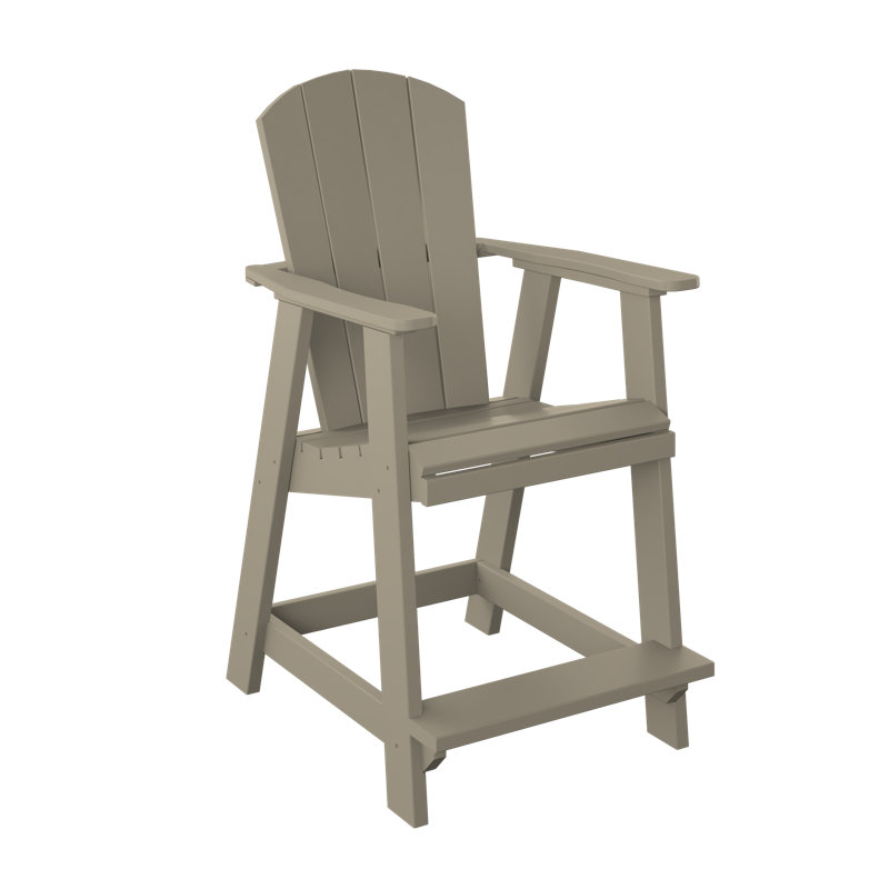  Chaise de balcon à hauteur de comptoir. Bois vieilli, Bois vieilli