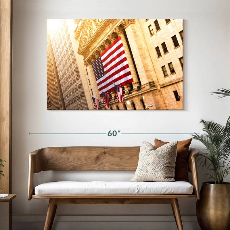 Drapeau américain de New York, H 32 po x l 48 po