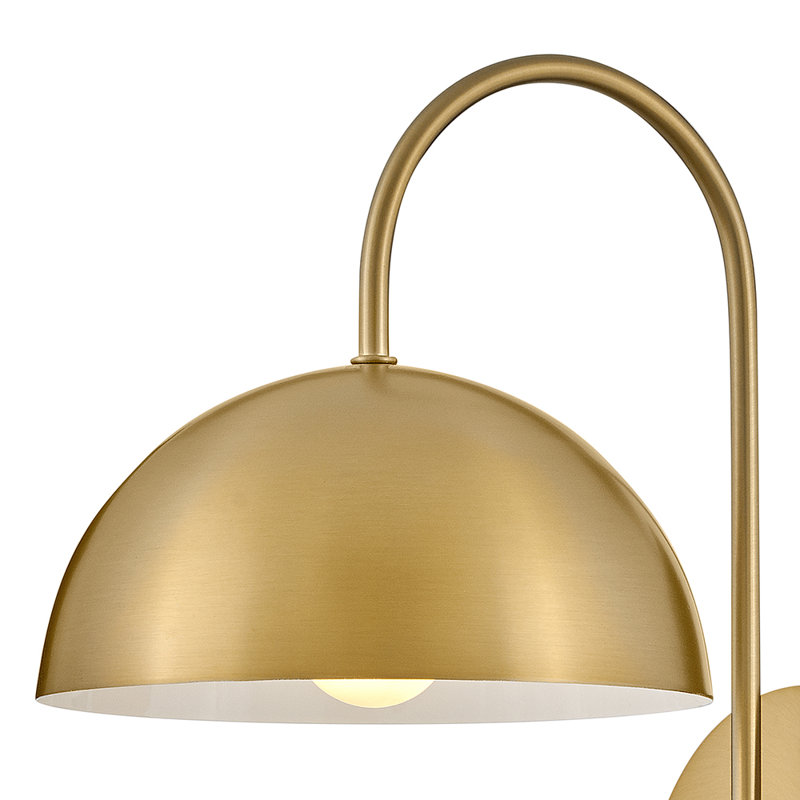 Single Light Modern Wall Sconce w/ On/Off Switch, Lacquered Brass, Lacquered Brass
