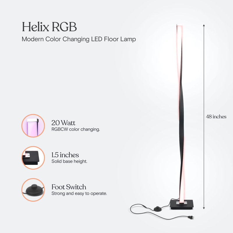 47.99'' Black LED Novelty Floor Lamp