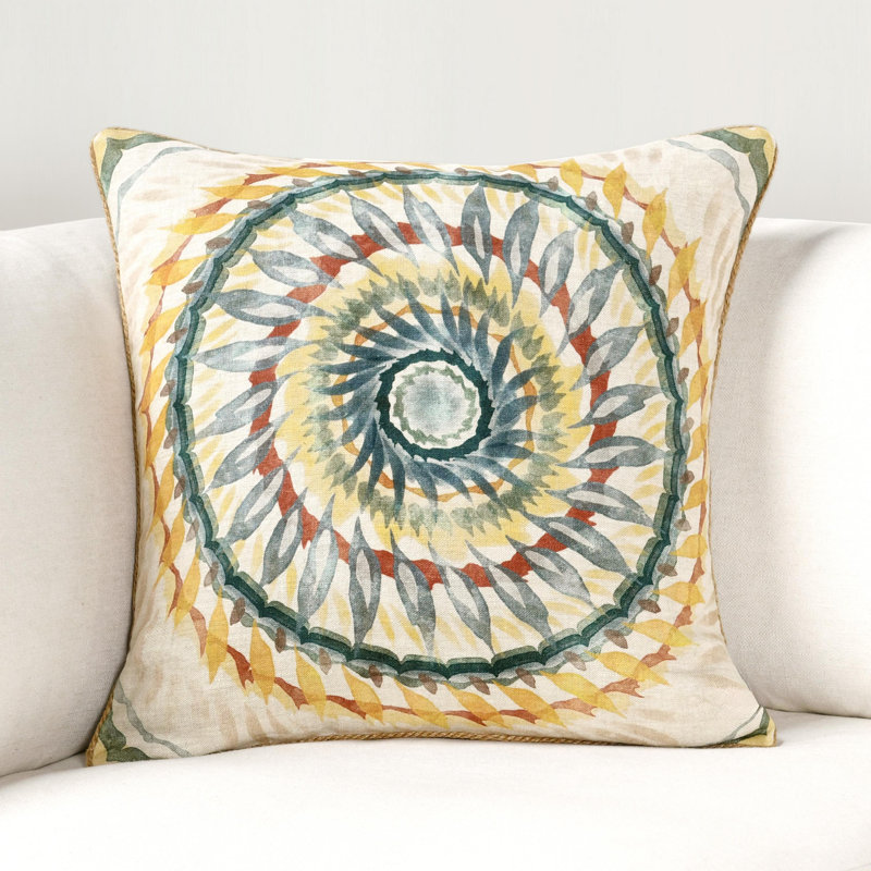 Mesta 20" Fabric Multi-Color Throw Pillow