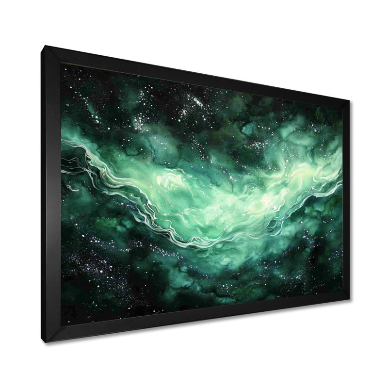 Mystique cascade d'aura boréale - Décoration murale plage et océan, H 12 po x l 20 po, Noir