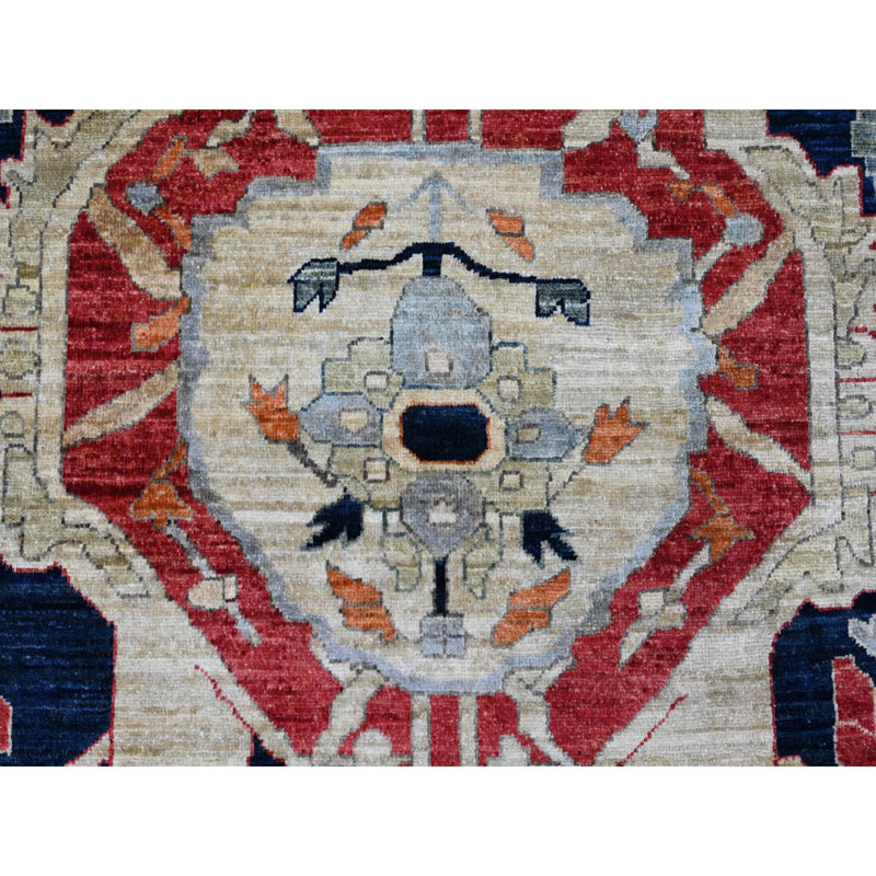 Tapis rouge en laine nouée à la main 9 pi x 9 pi Seis de 9 pi x 12 pi avec motif floral E75D1B5D6BF34F53B05A2756473963AB