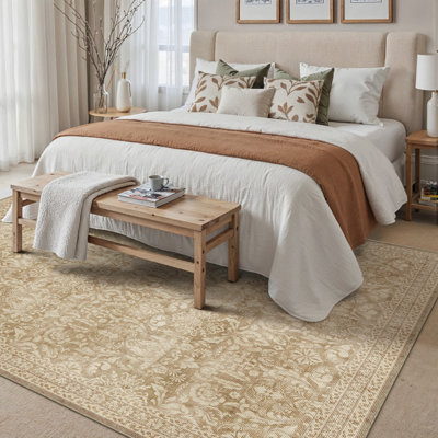 Tapis oriental rétro brun clair Eva