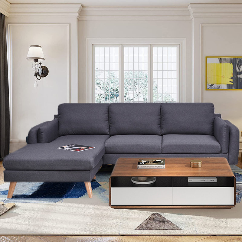Upholstered 84.65 " L-Shaped Sofa & Chaise