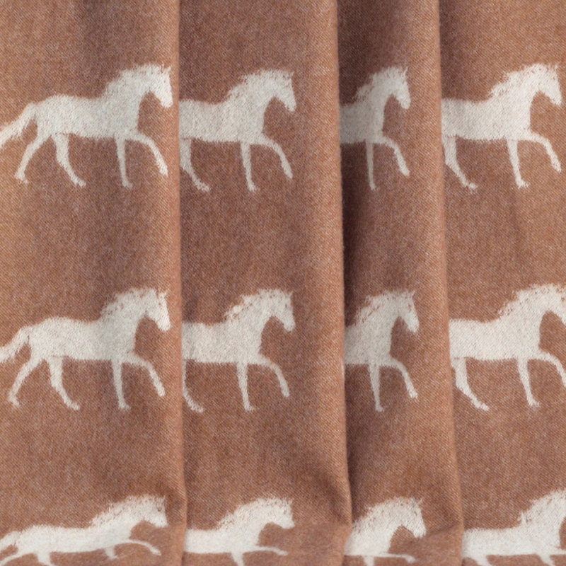 Chestnut Brown Horse Wool Throw