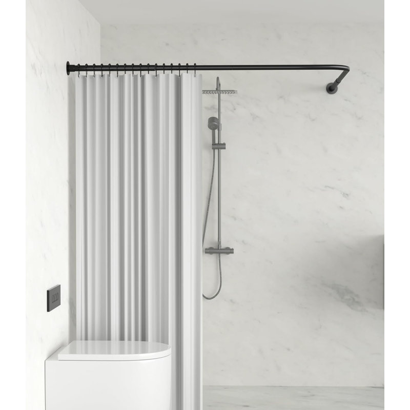 L-Shaped Drill / Screw Shower Curtain Pole