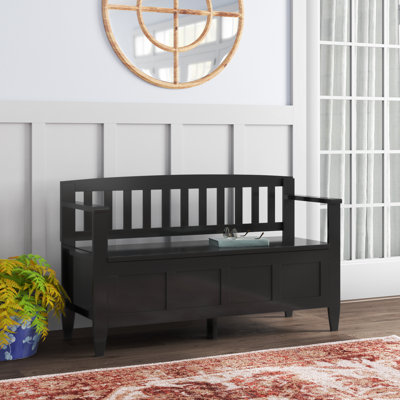 Brooklyn 48"W Solid Wood Contemporary Entryway Storage Bench with Lift-Top Lid and Dual Compartments