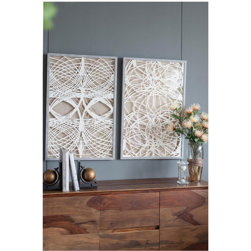 S/2 Leaf Shadow Box Wall Décor, 23.5x1x35.5"